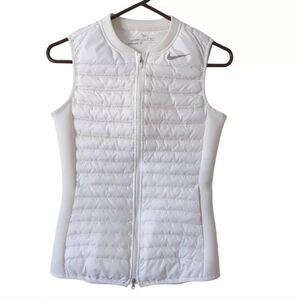 Nike Golf Womens Quilted White Vest Size XS Athletic Performance Aeroloft Puffer
